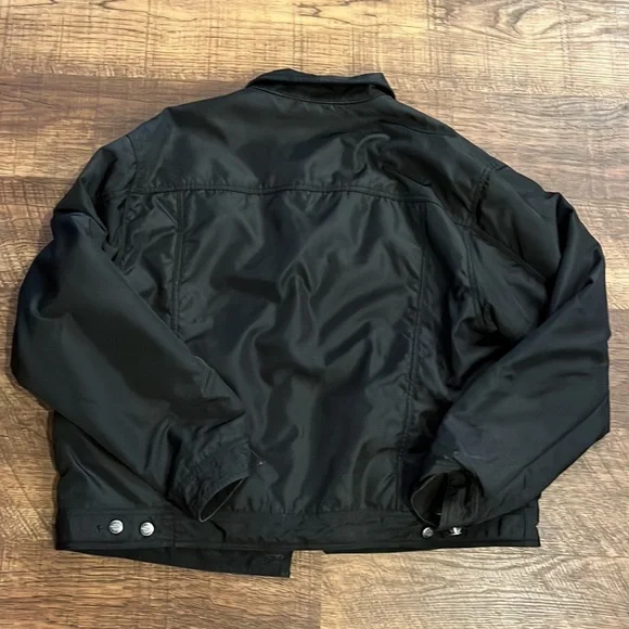 Harley Davidson Men's XL Black Embroidered Reversible Riding Coat